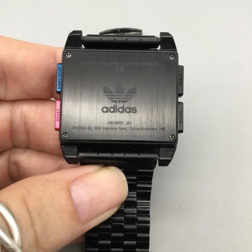 Adidas Archive_M1 Mens Watch 36mm Black Digital Stainless 50M Sport New Battery